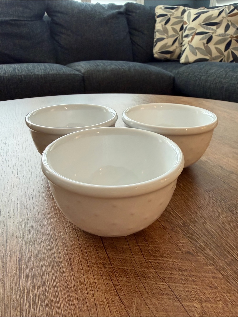 White Ceramic Ramekin Set - Classic Small Prep Bowls Set of 3